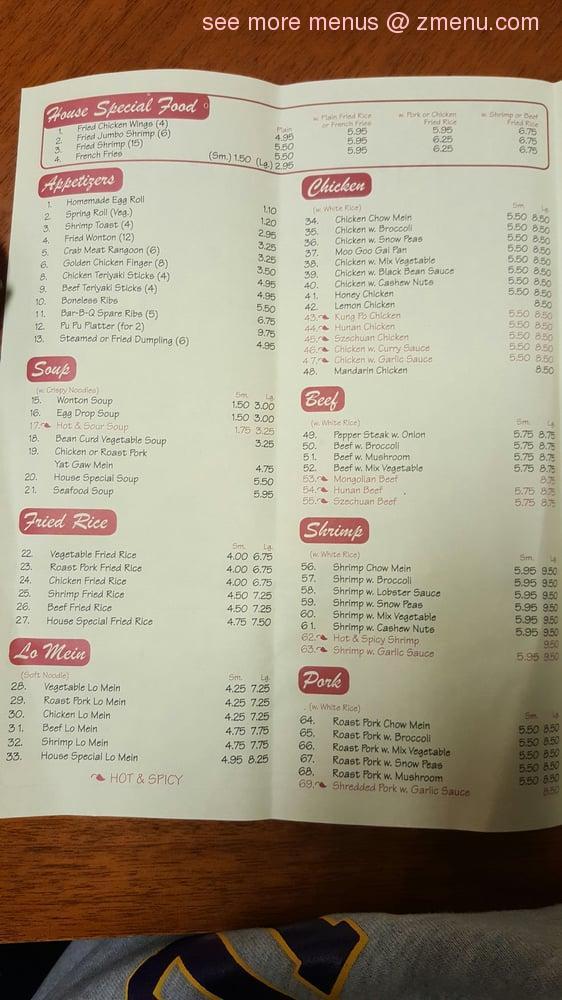 King wok menu discount